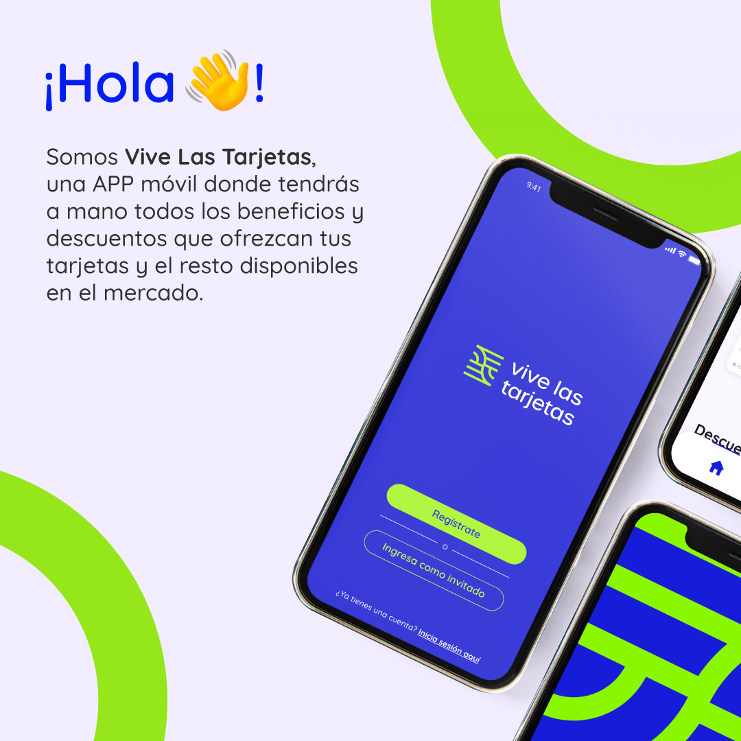 Vista de bienvenida de la app Vive las Tarjetas